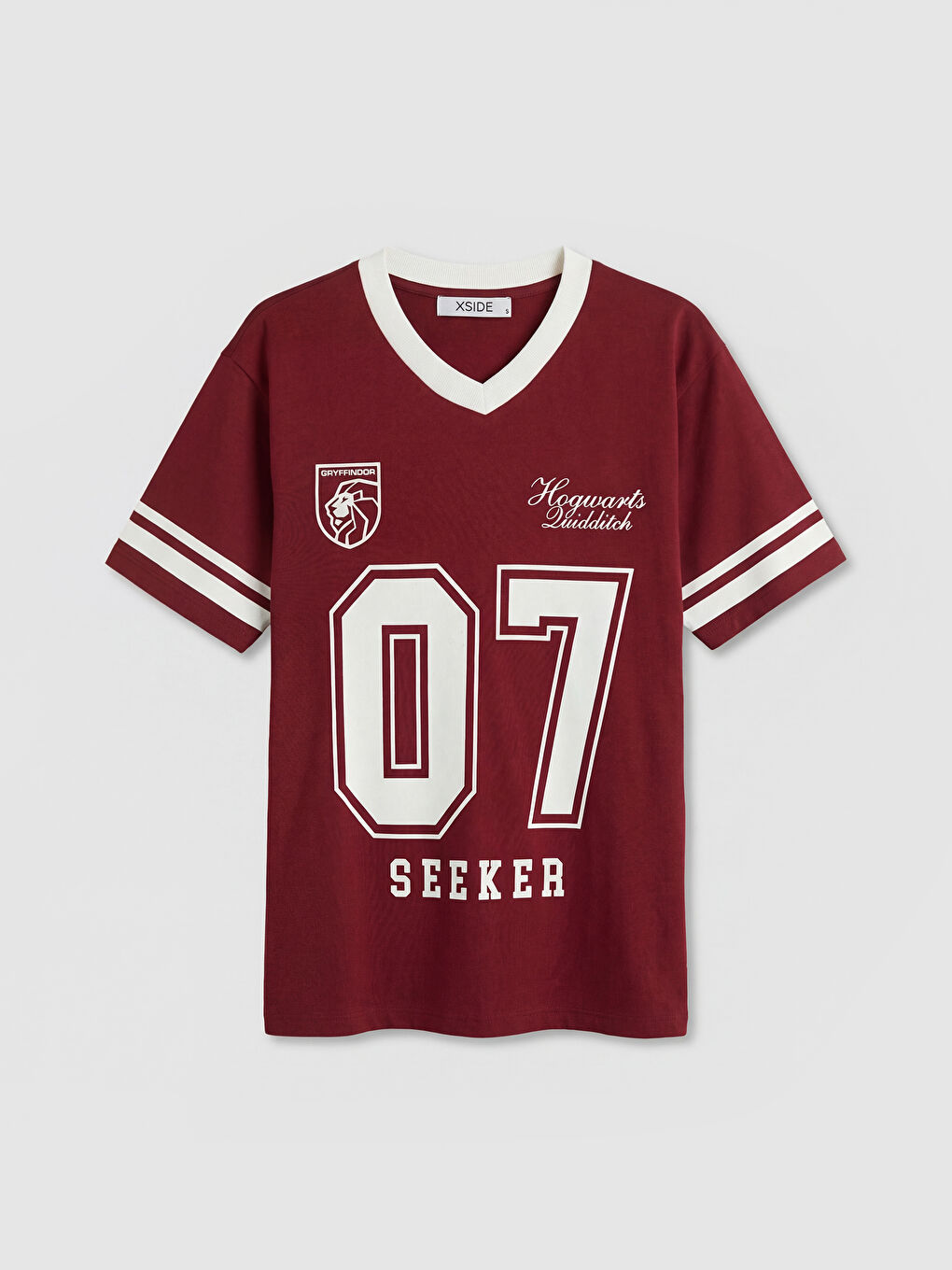 Bordo Harry Potter Baskılı Oversize Kadın Tişört