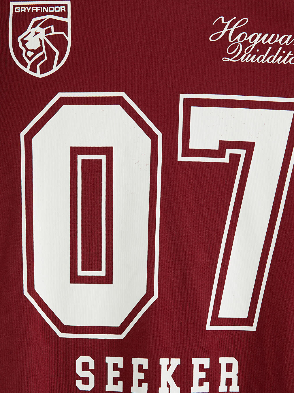 Bordo Harry Potter Baskılı Oversize Kadın Tişört-2