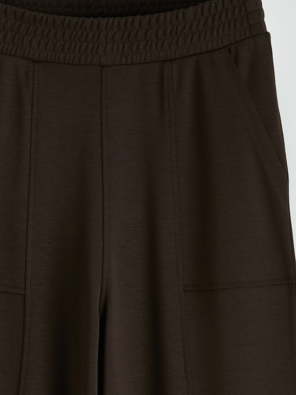 Kahverengi Beli Lastikli Soft Touch Kadın Eşofman Altı-1