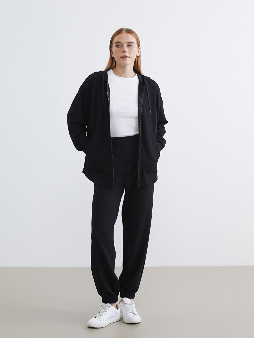 Siyah Beli Lastikli Kadın Jogger Eşofman Altı