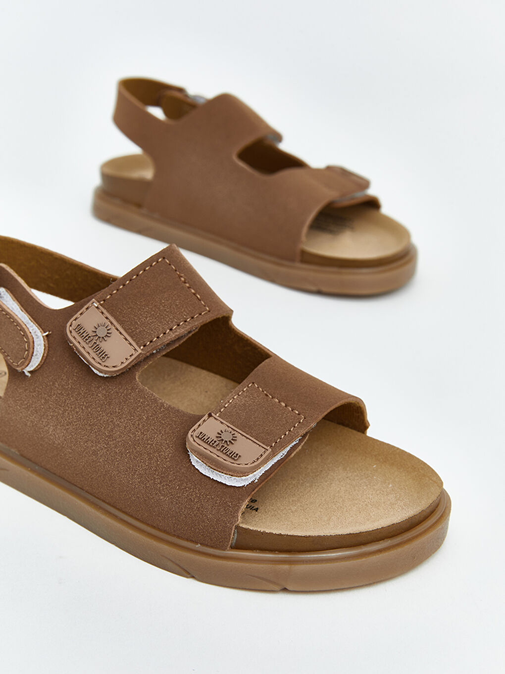 Kahverengi Süet Erkek Çocuk Sandalet-2