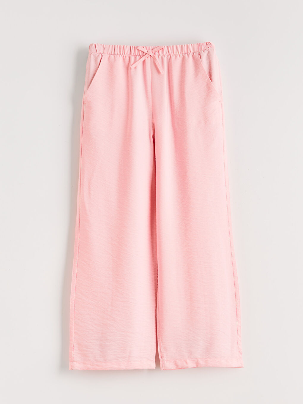 Pembe Beli Lastikli Kız Çocuk Pantolon