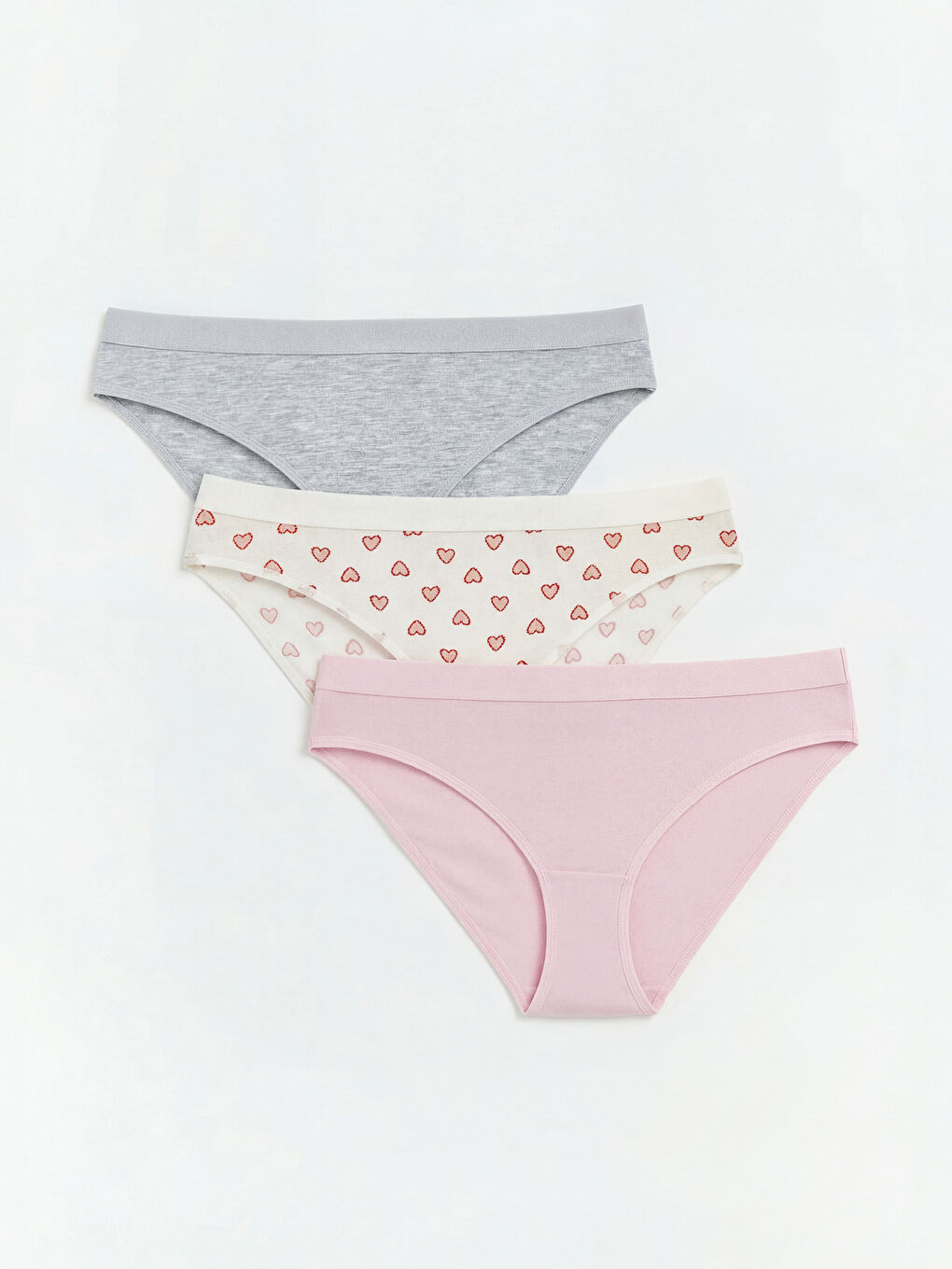 Pembe Desenli Bikini Külot 3'lü 