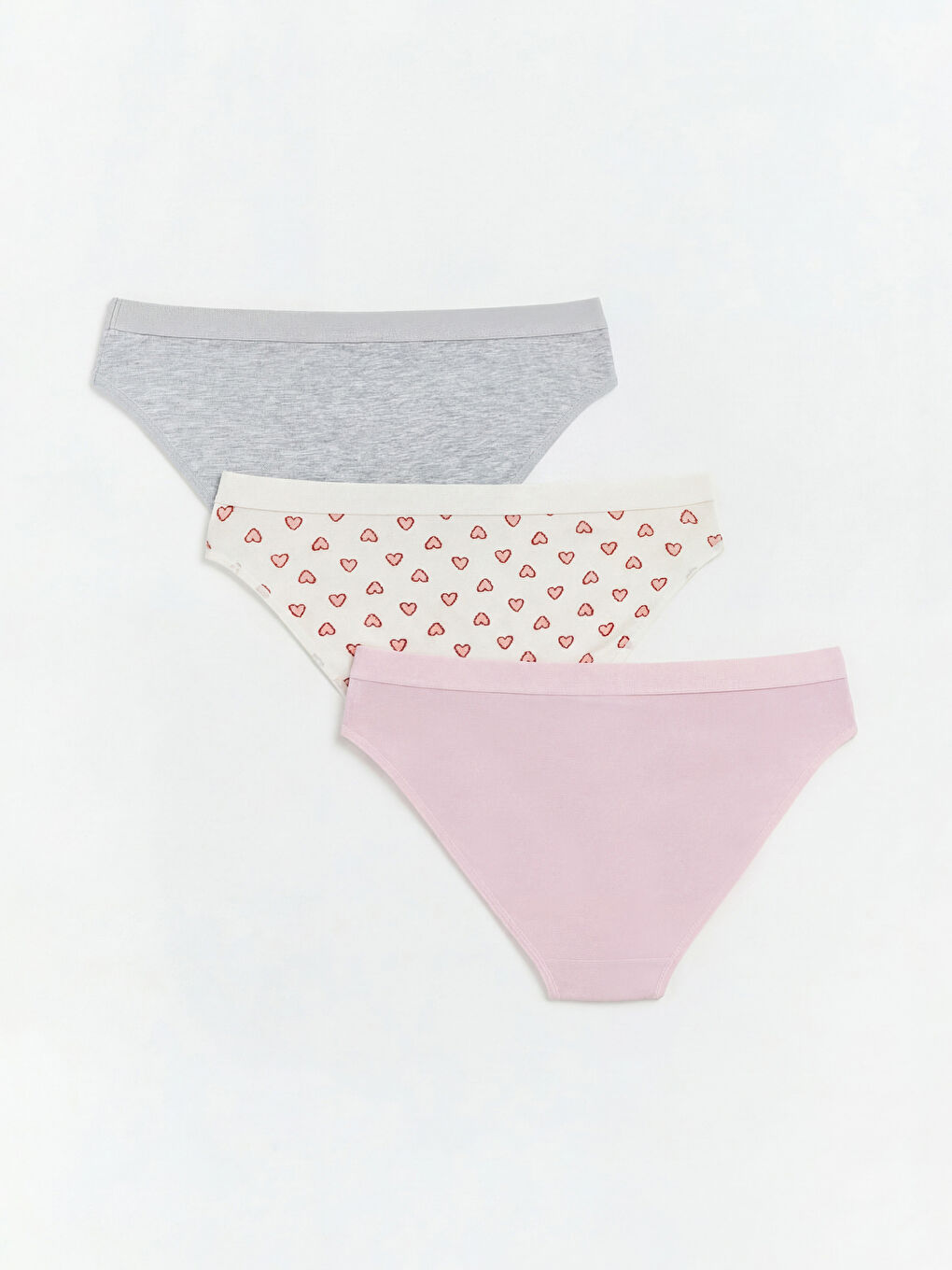 Pembe Desenli Bikini Külot 3'lü -1