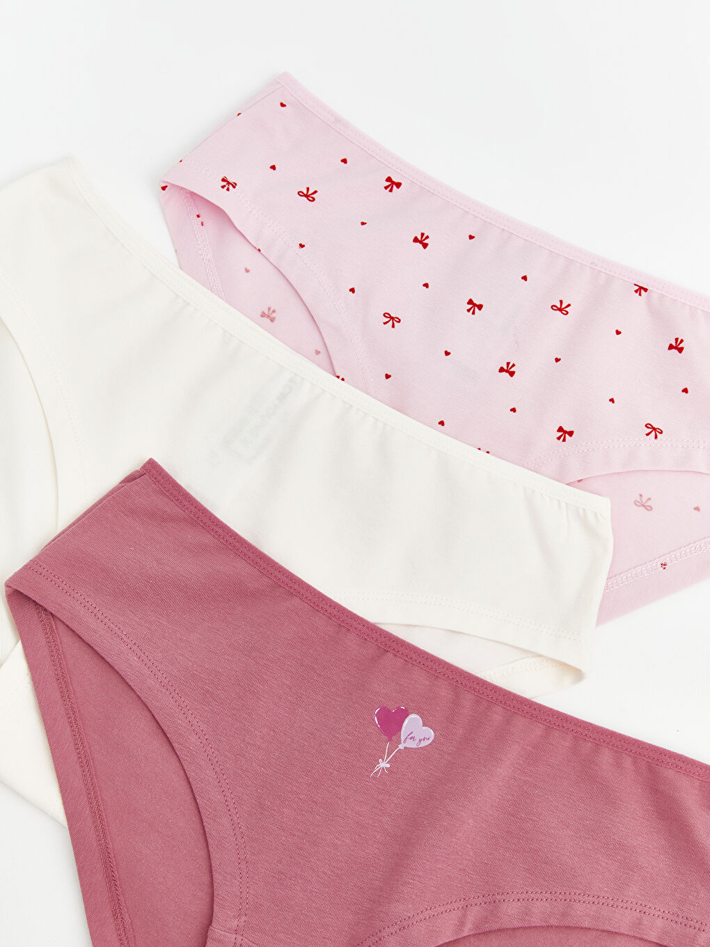 Pembe Desenli Bikini Külot 3'lü -4