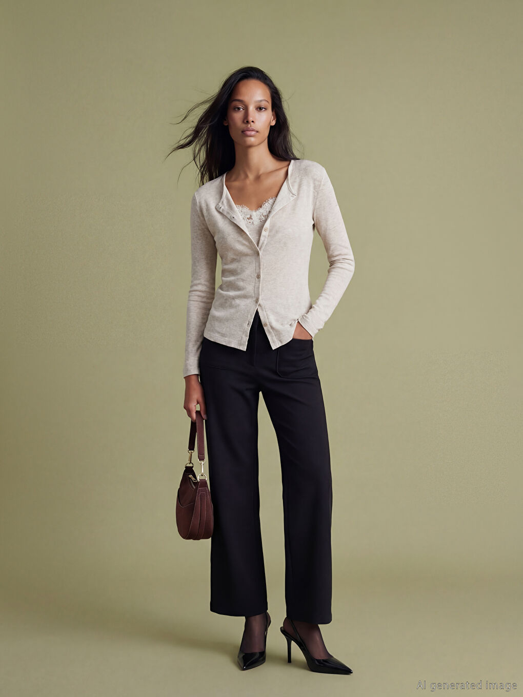 Bej Bisiklet Yaka Dantel Detaylı Kadın Body	-1