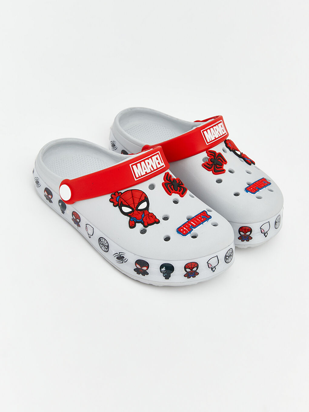 Gri Spider-Man Baskılı Erkek Bebek Plaj Sandaleti