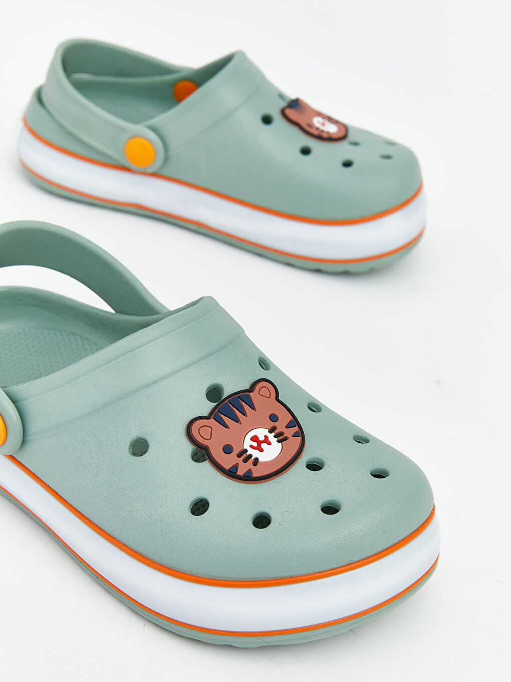 Yeşil Ayıcık Baskılı Erkek Bebek Plaj Sandaleti-3