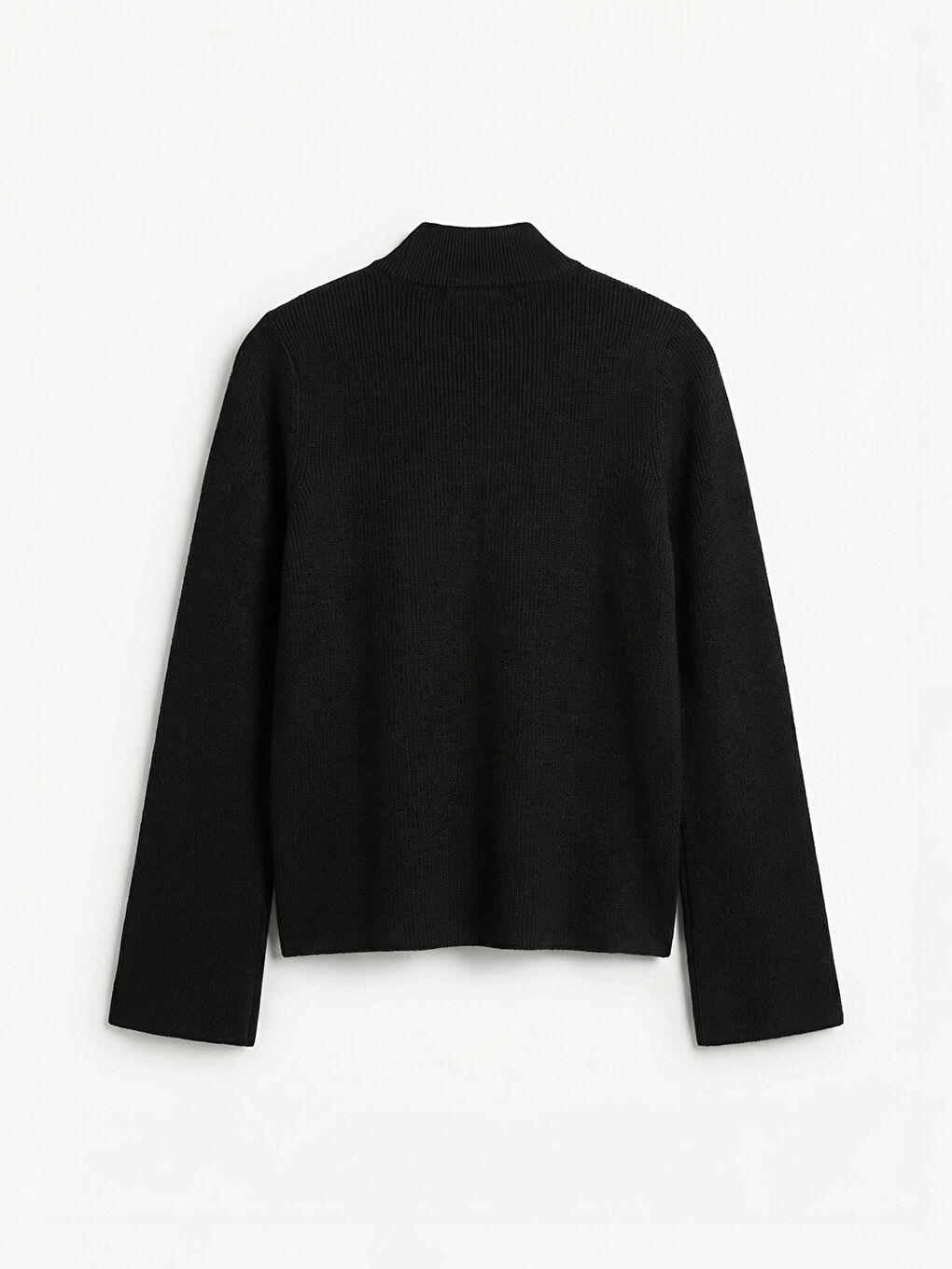 Siyah Yarım Balıkçı Yaka Kadın Triko Kazak-5