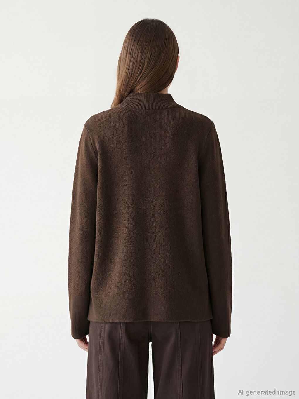 Women's Half Turtleneck Knit Sweater-3