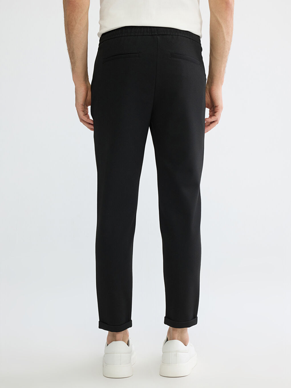 Siyah Standart Kalıp Erkek Pantolon-4