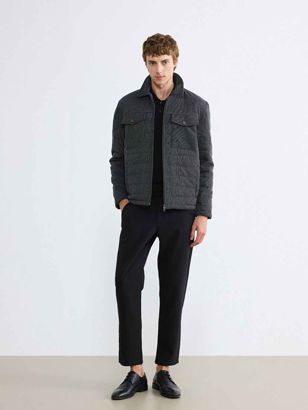 Antrasit Standart Kalıp Erkek Mont-1