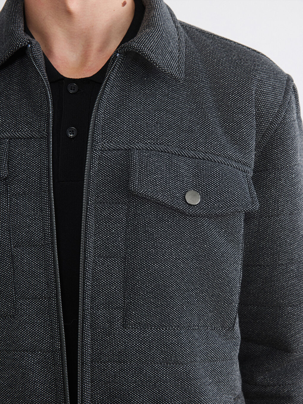 Antrasit Standart Kalıp Erkek Mont-3