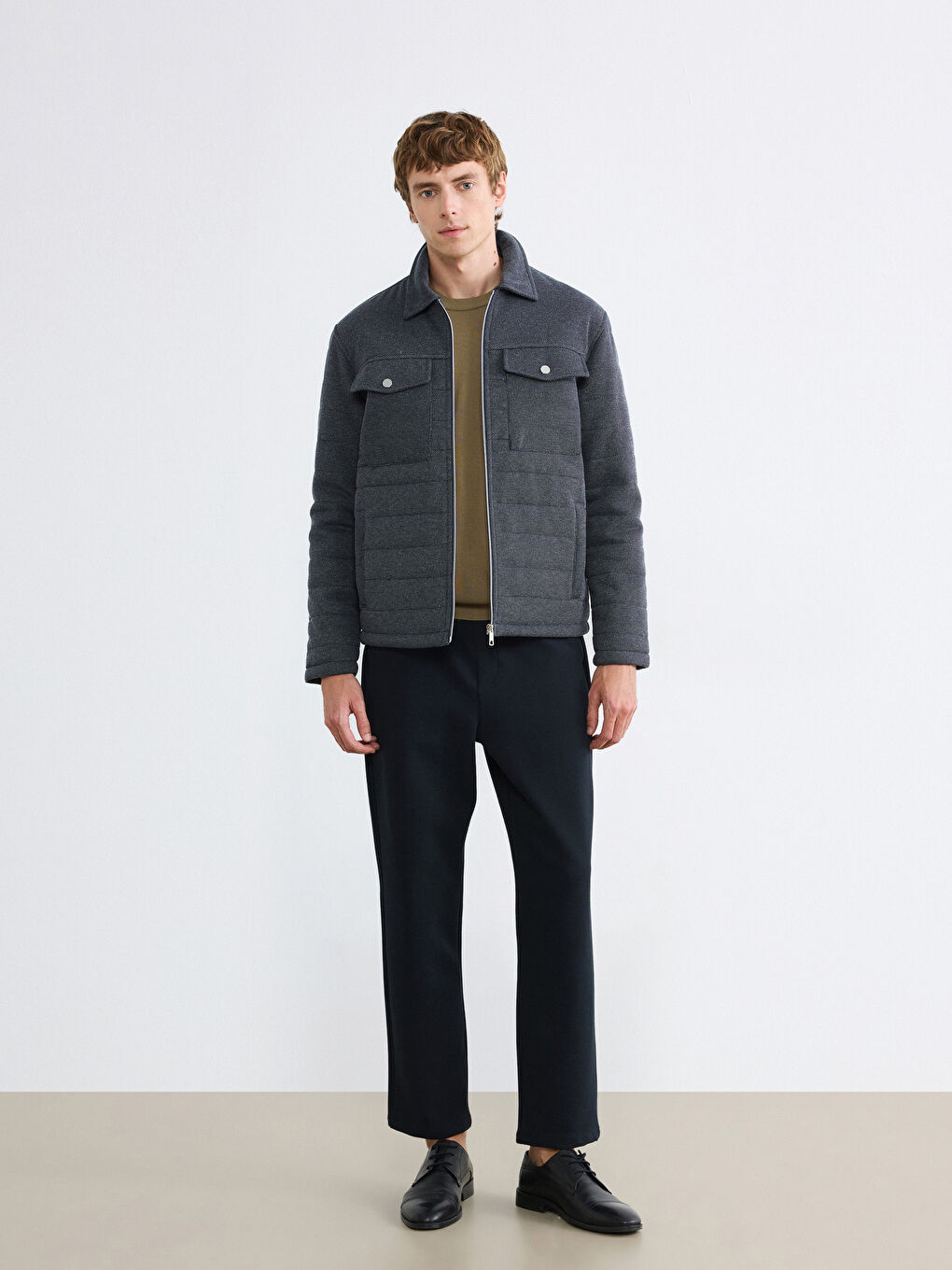 Lacivert Standart Kalıp Erkek Mont-1