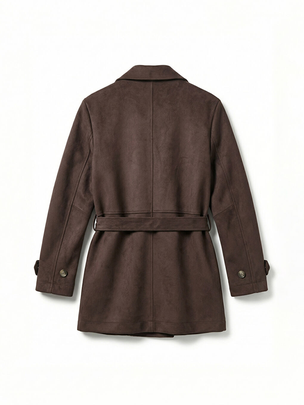 Kahverengi Kruvaze Yaka Oversize Kadın Trençkot-6