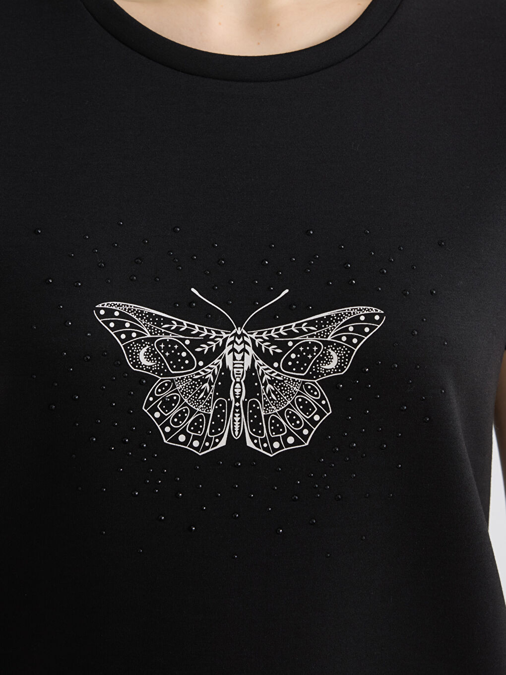 Crew Neck Embellished Women's Blouse-2