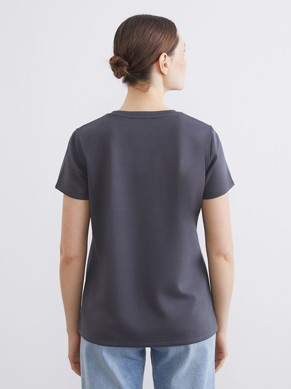 Crew Neck Embellished Women's Blouse-3