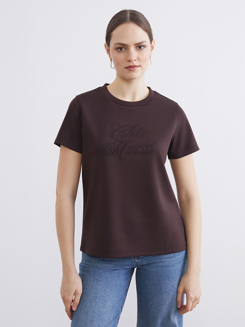 Crew Neck Embellished Women's T-Shirt