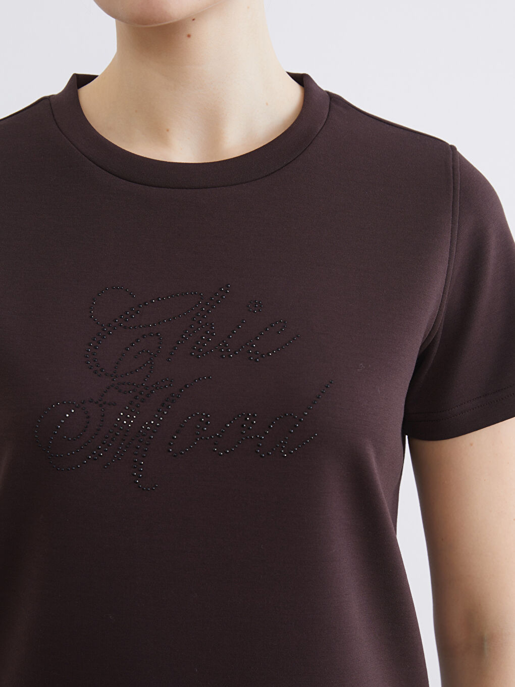 Crew Neck Embellished Women's T-Shirt-2