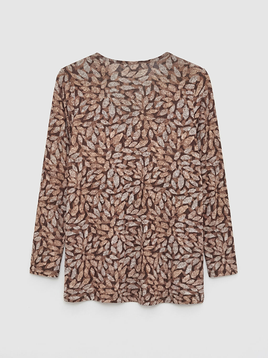 Bej Bisiklet Yaka Çiçekli Bluz-1