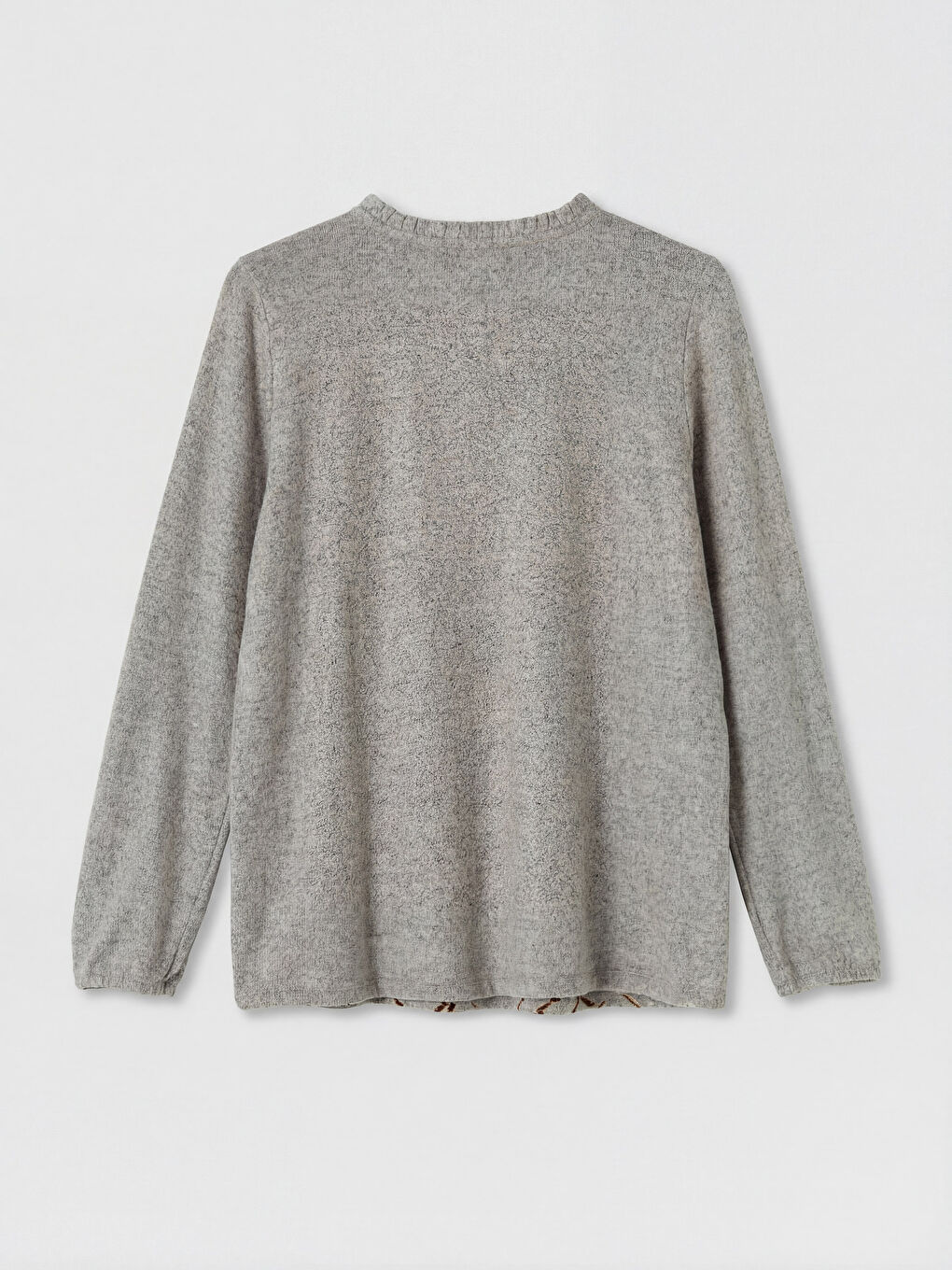 Bluză cu guler rotund și model-1