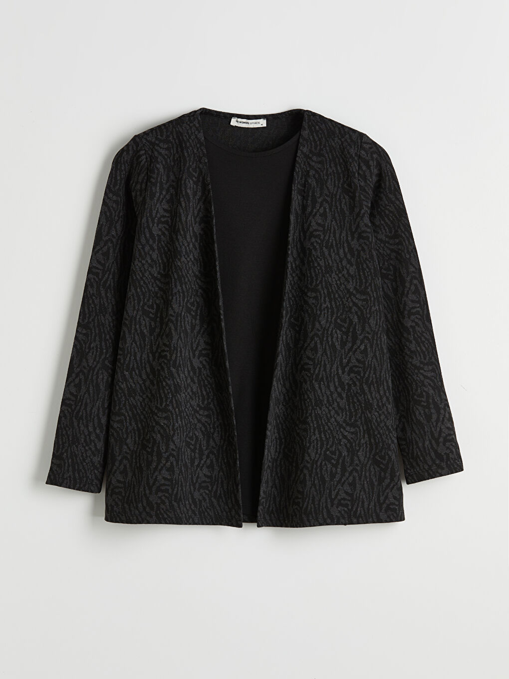 Cardigan-effect blouse with a crew neck.-4