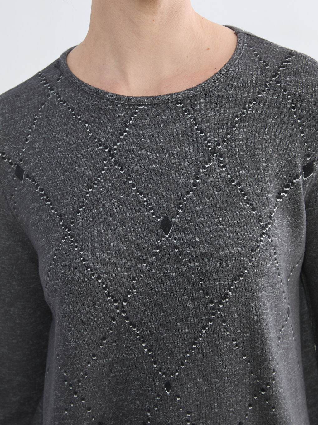 Crew Neck Patterned Women's T-shirt-2