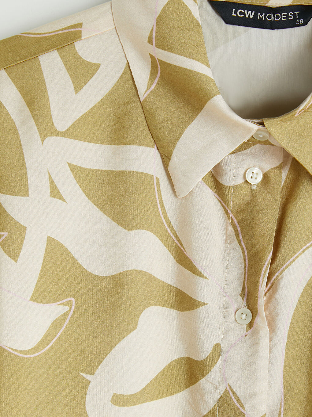 Yeşil Desenli Kadın Gömlek Tunik-6