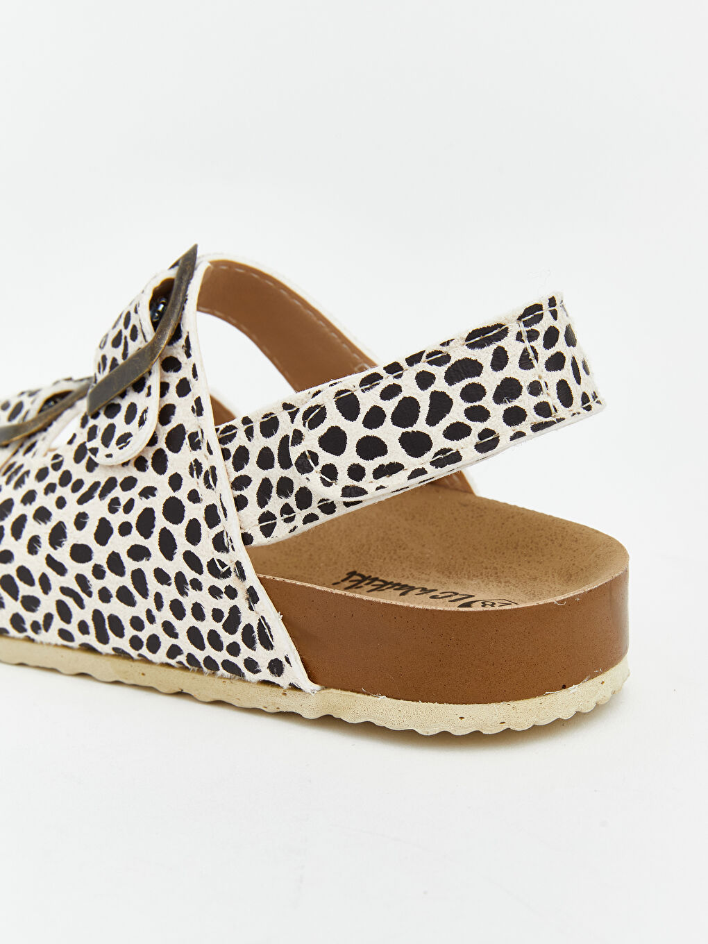 Bej Desenli Kız Çocuk Sandalet-4