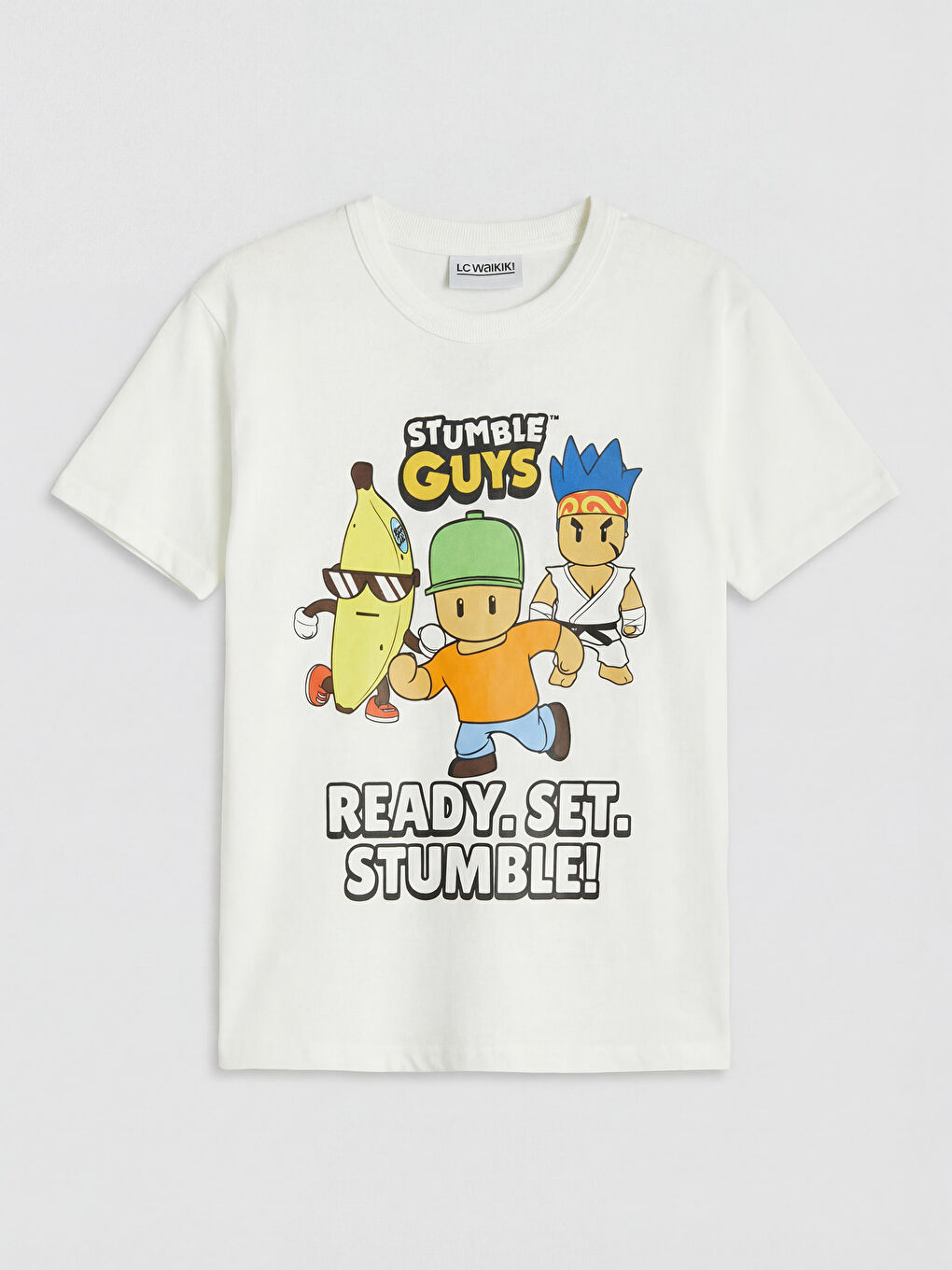 Beyaz Stumble Guys Baskılı Erkek Çocuk Tişört