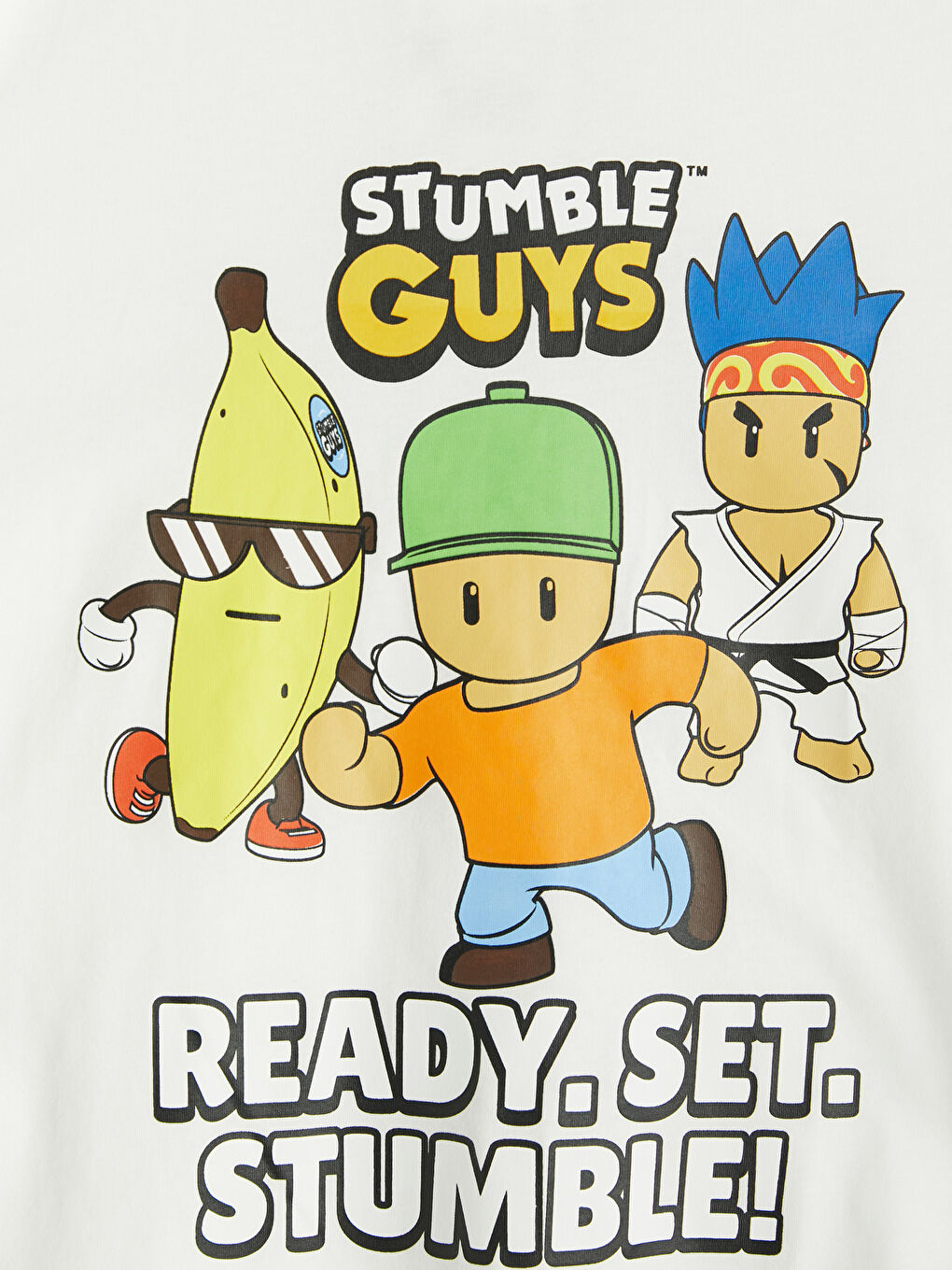 Beyaz Stumble Guys Baskılı Erkek Çocuk Tişört-2