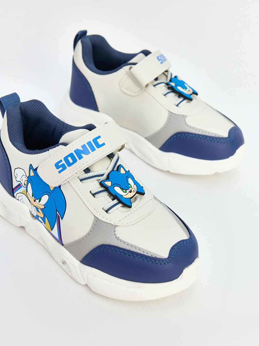 Beyaz Sonic Baskılı Erkek Çocuk Spor Ayakkabı-1