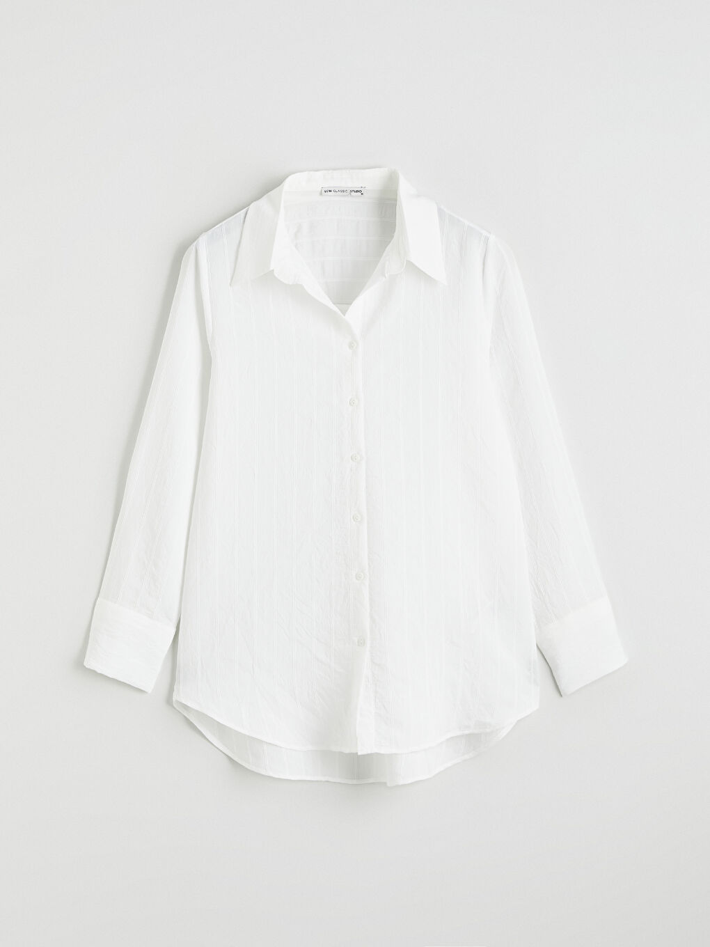 Beyaz Çizgili Kadın Gömlek-4