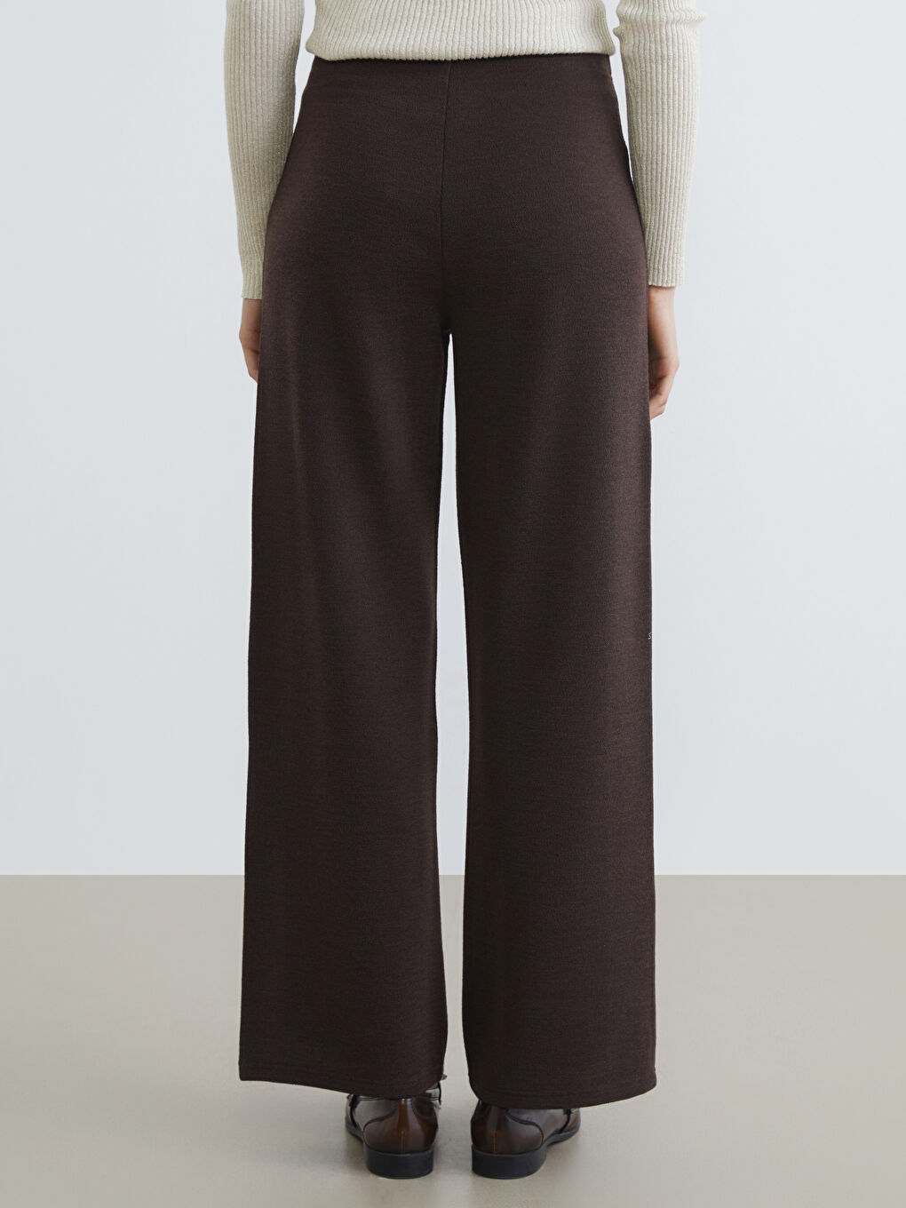 Elasticated Waist Wide Leg Women's Trousers-3