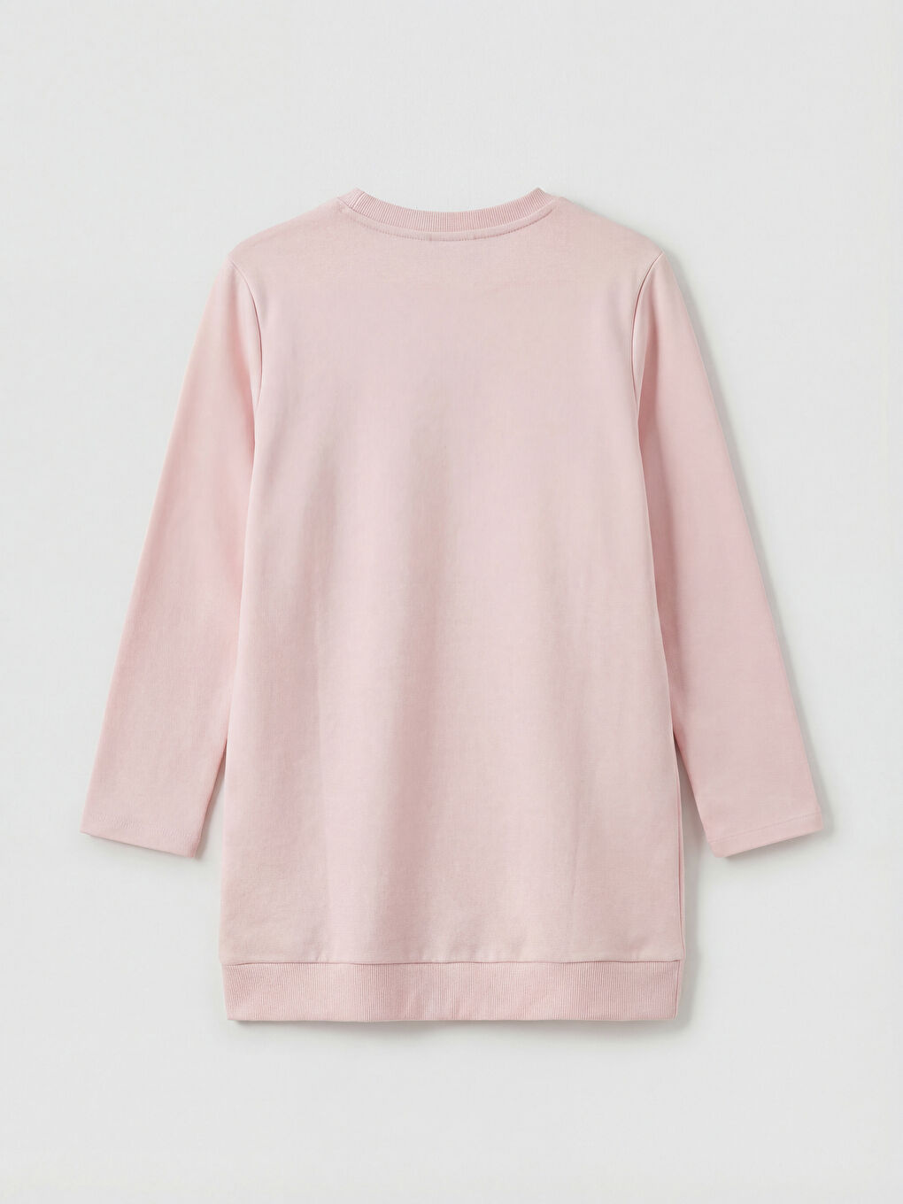Pembe Bisiklet Yaka Kadın Sweatshirt Tunik-5
