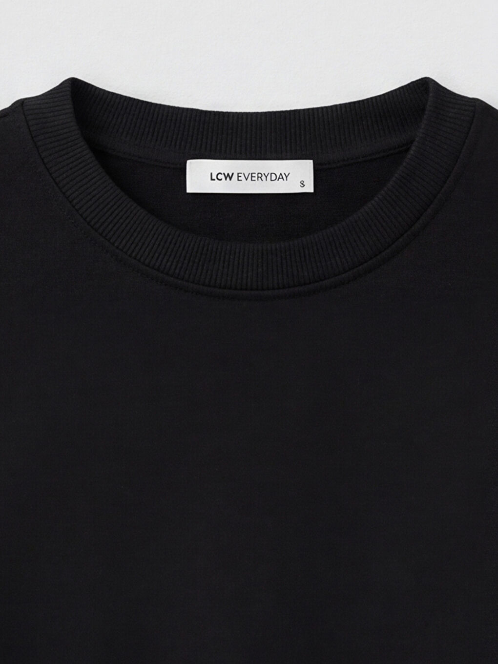 Siyah Bisiklet Yaka Kadın Sweatshirt Tunik-2