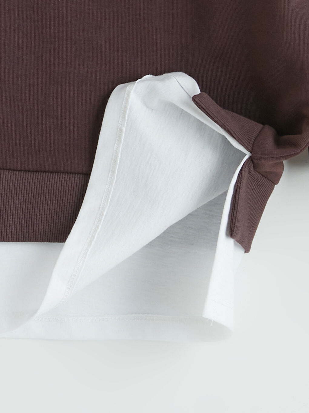 Kahverengi Bisiklet Yaka Kadın Sweatshirt Tunik-7