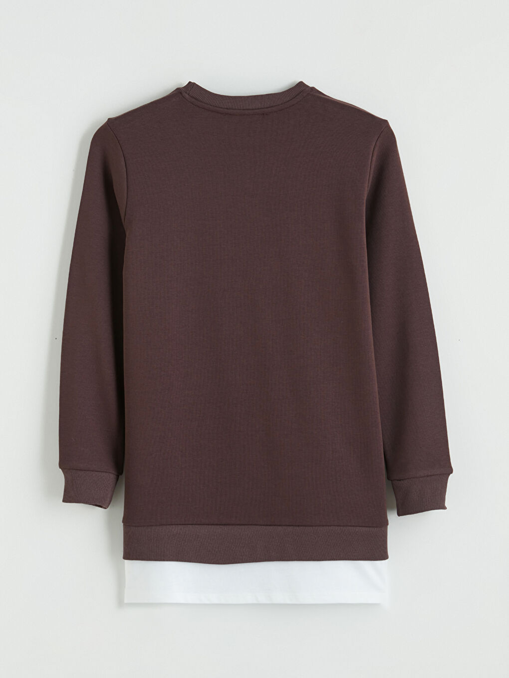 Kahverengi Bisiklet Yaka Kadın Sweatshirt Tunik-8