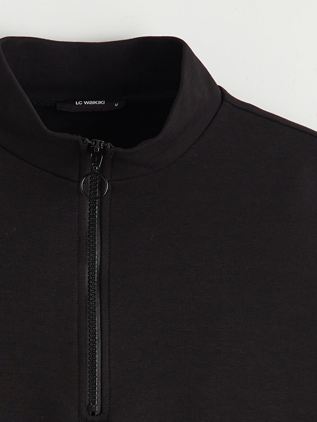 Siyah Dik Yaka Kadın Sweatshirt Tunik-1