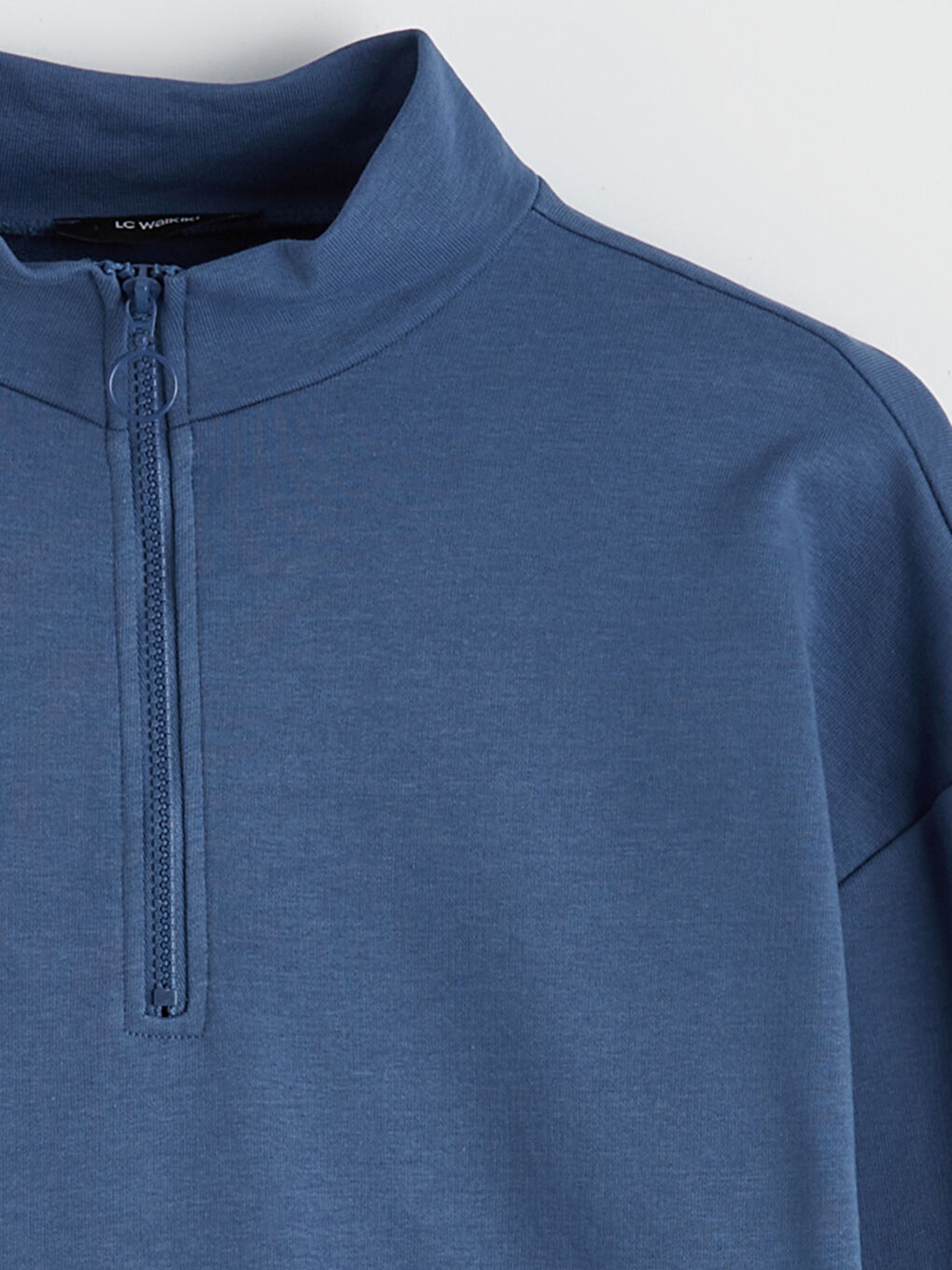 Mavi Dik Yaka Kadın Sweatshirt Tunik-6