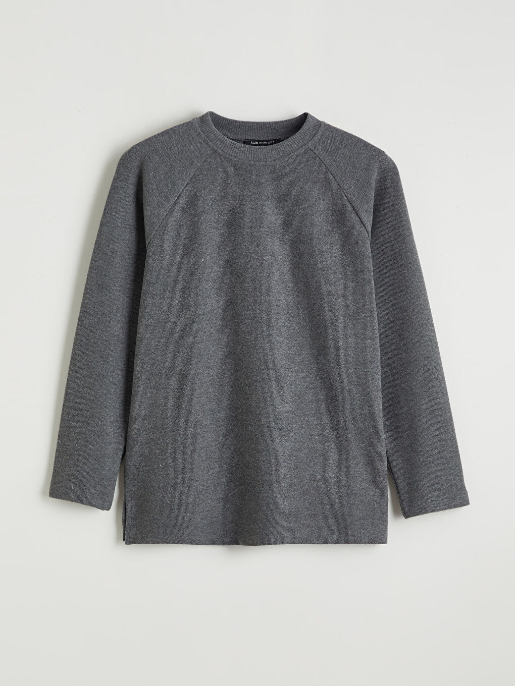 Antrasit Bisiklet Yaka Kadın Tişört-5