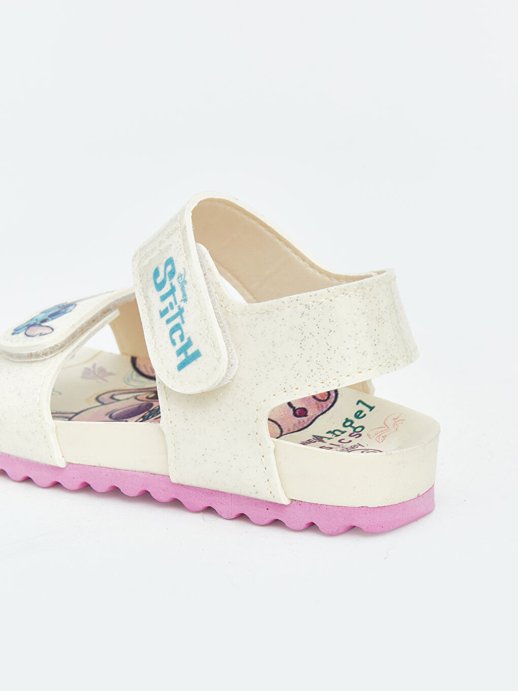 Ekru Lilo & Stitch Baskılı Kız Bebek Sandalet-3