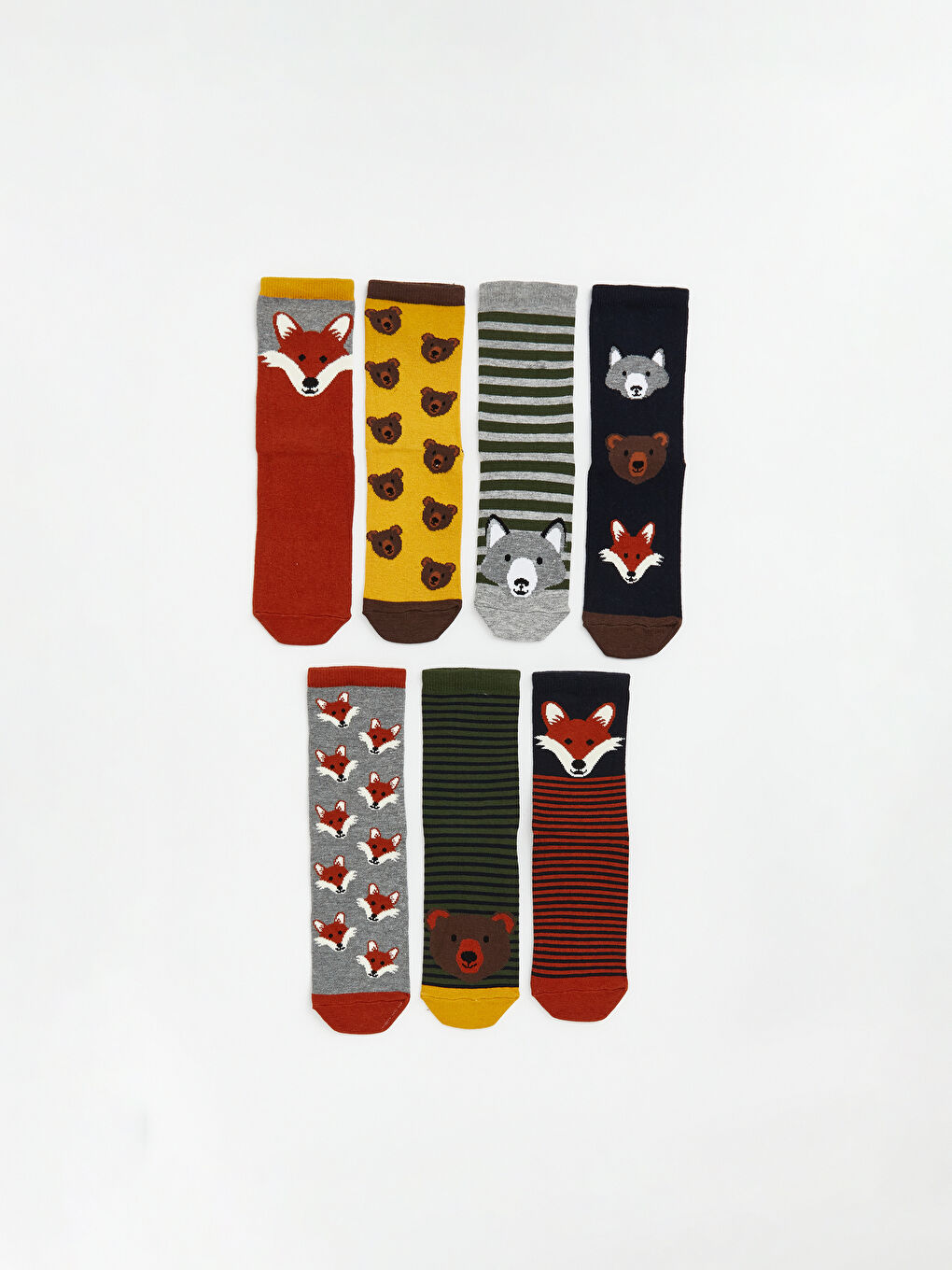 Karışık Desenli Erkek Çocuk Soket Çorap 7'li