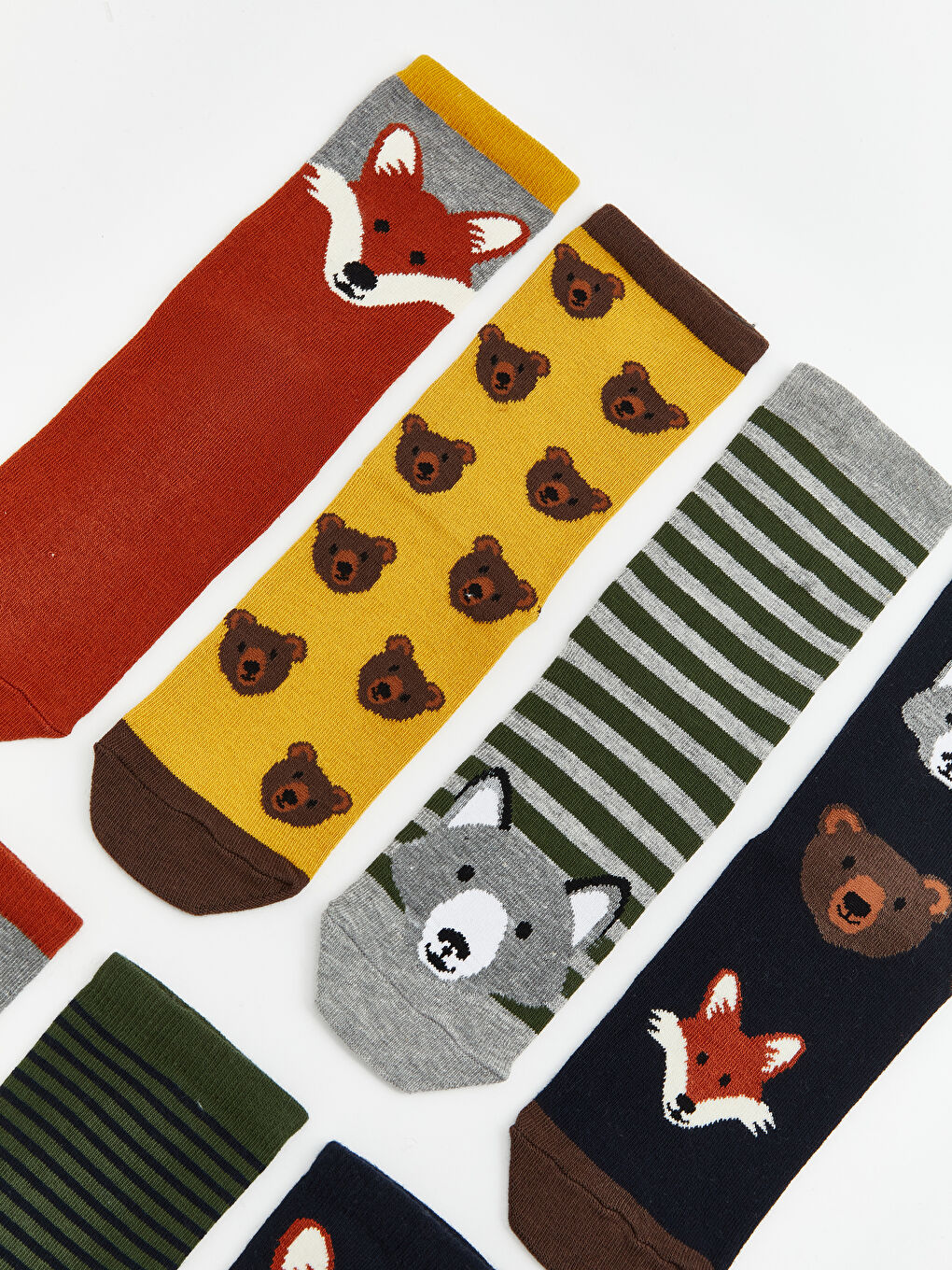 Karışık Desenli Erkek Çocuk Soket Çorap 7'li-1