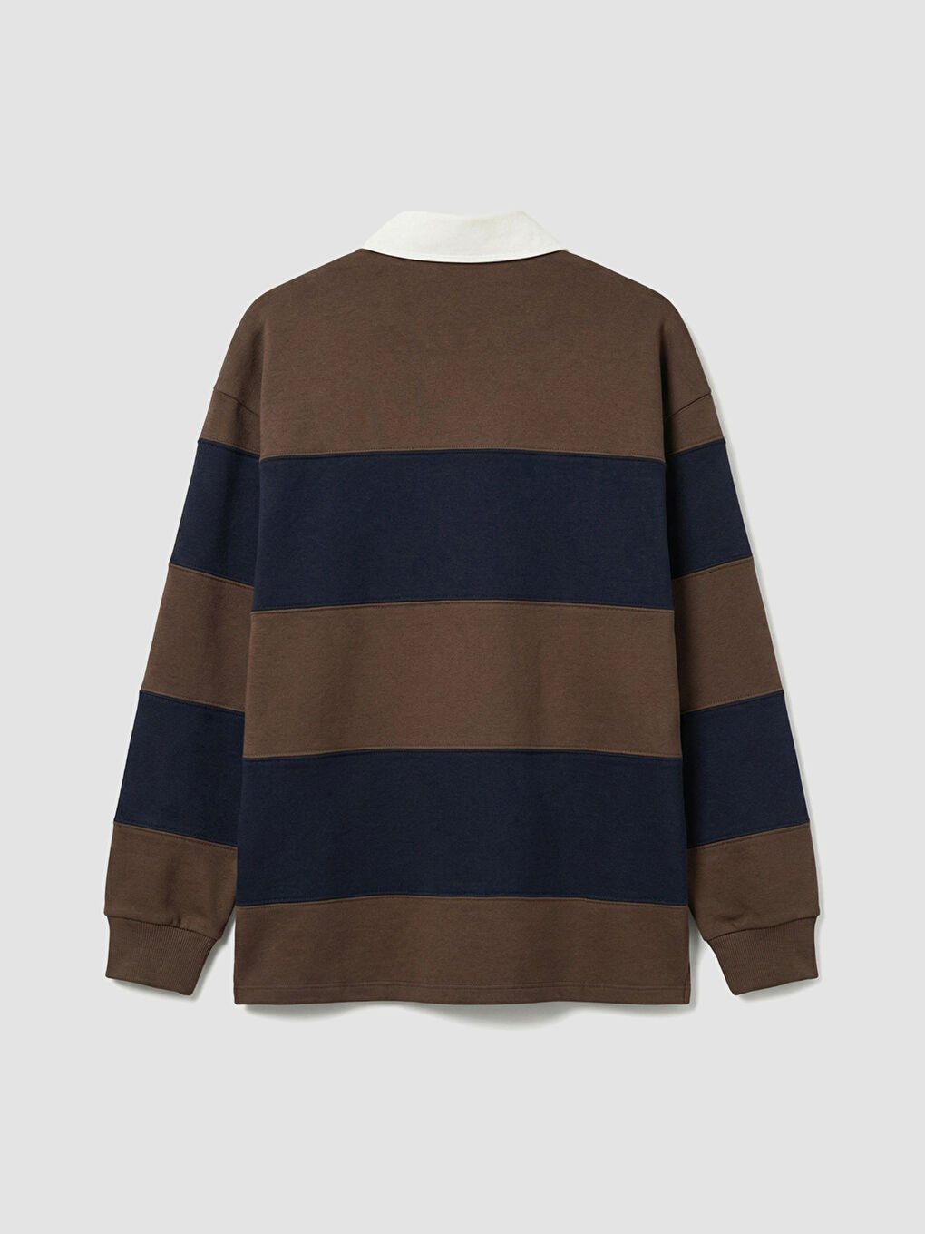 Lacivert Polo Yaka Ayı Nakışlı Kadın Kalın Sweatshirt-5