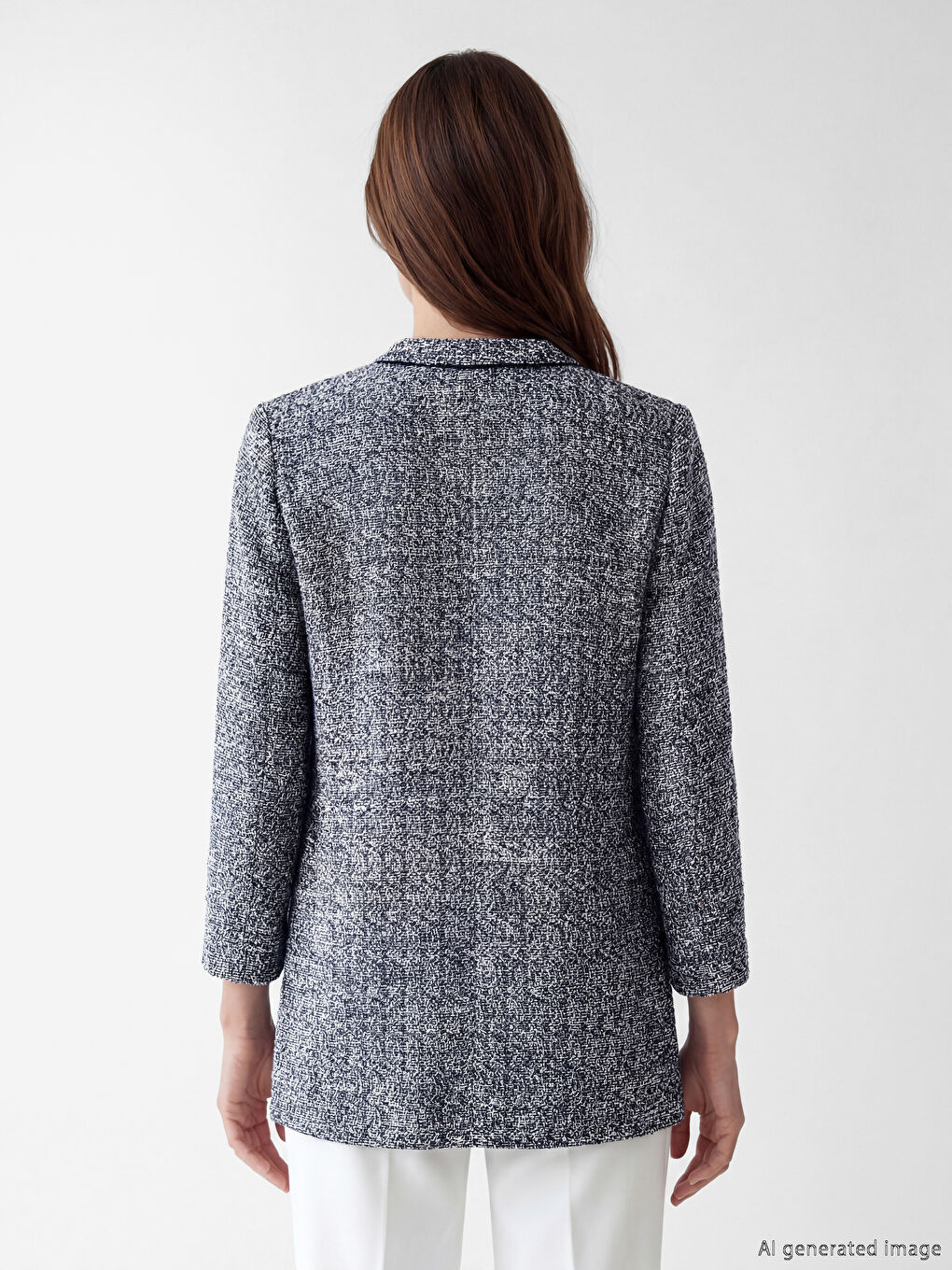 Lacivert Bisiklet Yaka Kadın Hırka-2