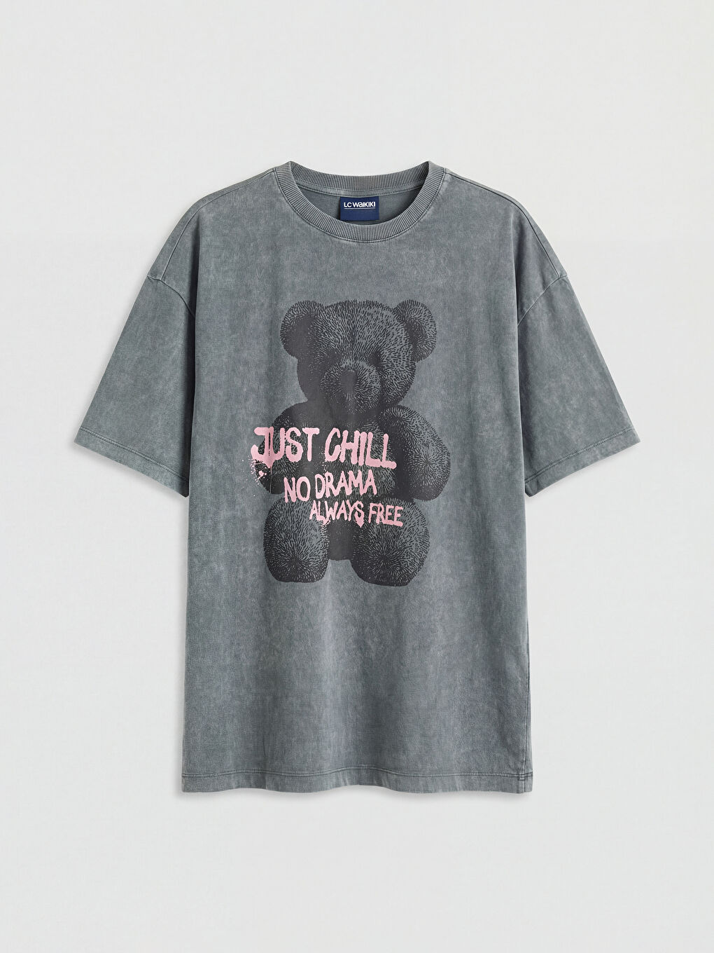 Karışık Bisiklet Yaka Kısa Kollu Baskılı Kız Çocuk Tişört