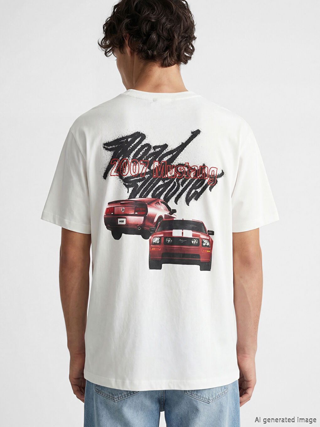 მრგვალი საყელო Ford ნაბეჭდი ჟერსის მამაკაცის მაისური-3