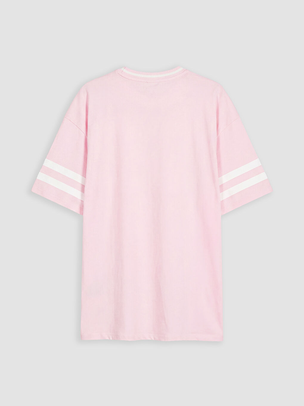Pembe Bisiklet Yaka Baskılı Kız Çocuk Tişört-1