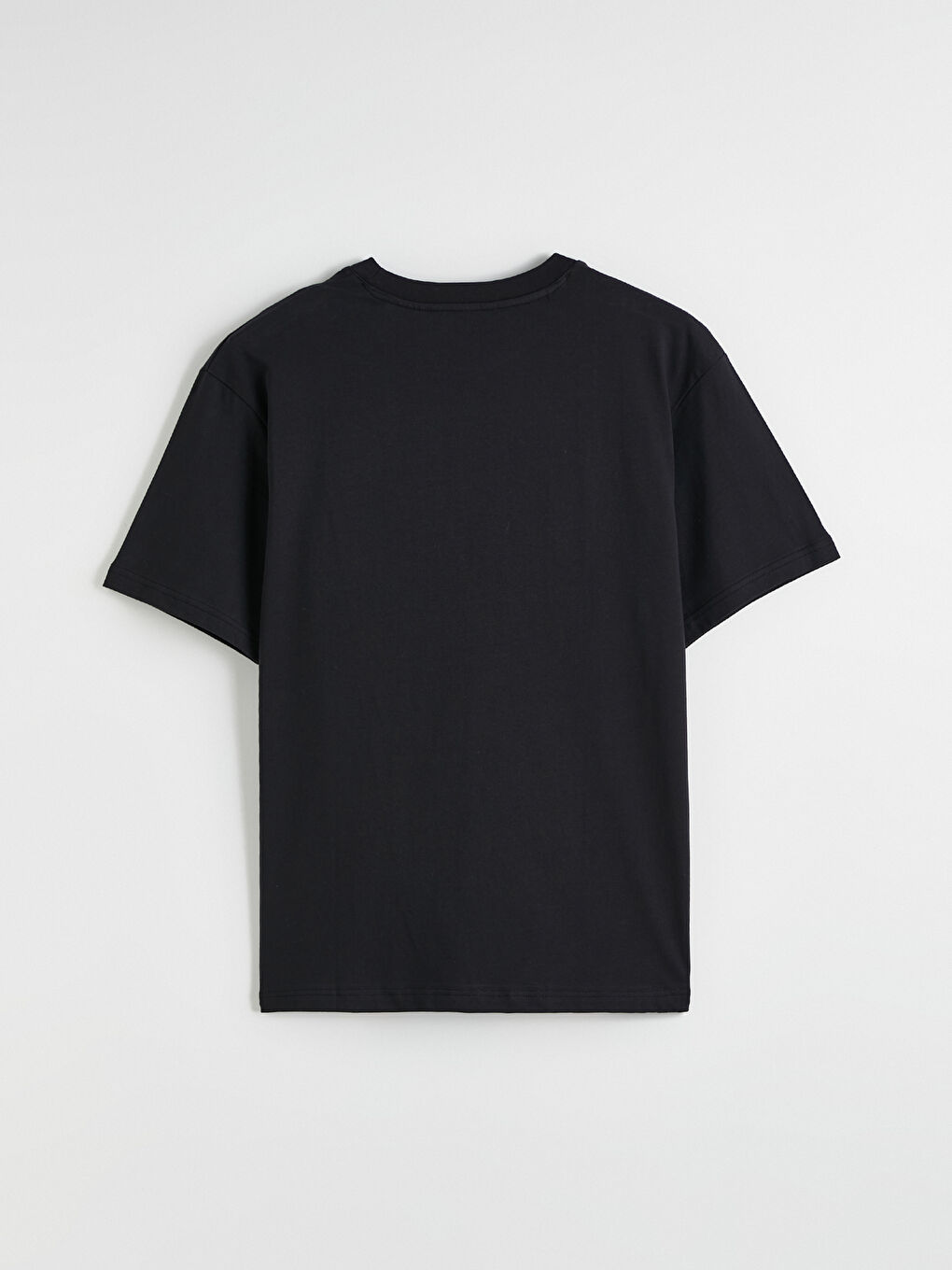 Siyah Ford Baskılı Bisiklet Yaka Erkek Tişört-5